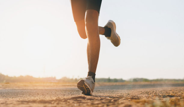 running at sunset